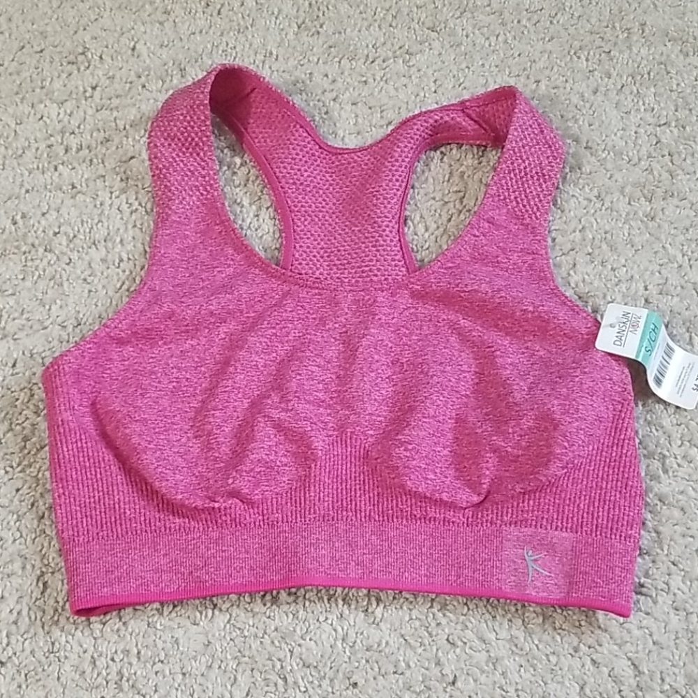 Pink sports bra